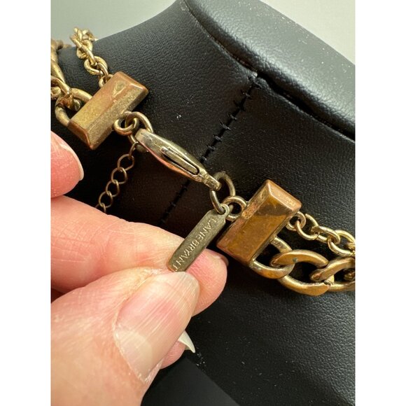 Lane Bryant Gold-Tone Statement Necklace With Green & Clear Gemstones - Picture 5 of 8